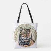 Tote Bag Dessin au crayon couleur Tiger Art (Dos)