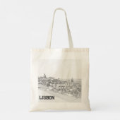 Tote Bag Dessin au crayon du district d'Alfama à Lisbonne (Dos)