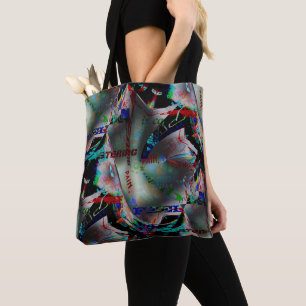Tote Bag Dessin avec découpe de bannière sombre et mot jumb