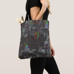 Tote Bag Dessin coloré Abstrait dans la nuit noire sous le