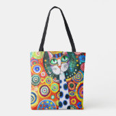TOTE BAG DESSIN D'ART CUTE D'UN CHAT AVEC ARRIÈRE - PLAN AB (Dos)