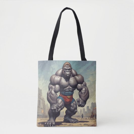 Tote Bag Dessin d'art pop de Gorilla Bodybuilder (Devant)