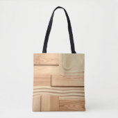 Tote Bag Dessin de bois géométrique sur sable (Devant)