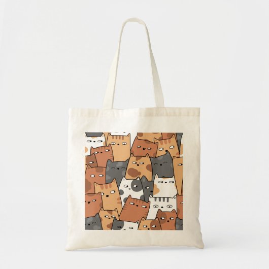 Tote Bag dessin de chats illustré (Devant)