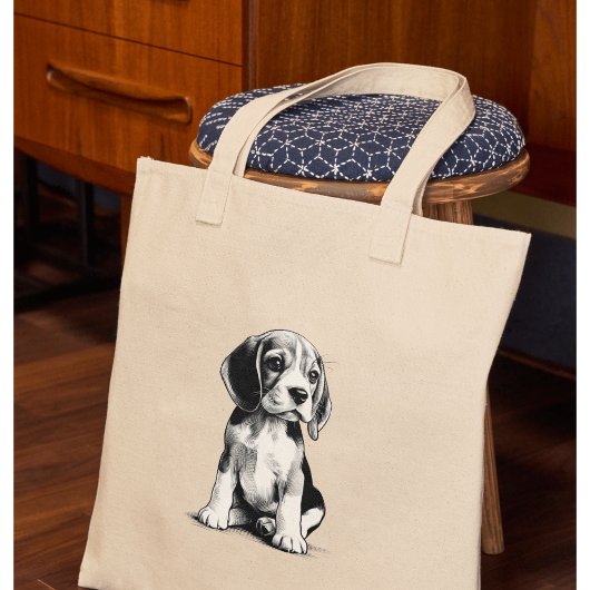 Tote Bag Dessin de chiot Beagle
