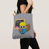 Tote Bag Dessin de chouette écolière (De près)
