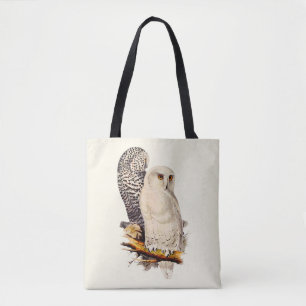 Tote Bag Dessin de Chouette neige vintage