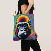 Tote Bag Dessin de dessin de peinture Gorilla Pop (De près)