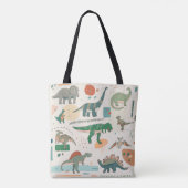 Tote Bag Dessin de Dinosaur : jeu d'illustrations vintage. (Dos)