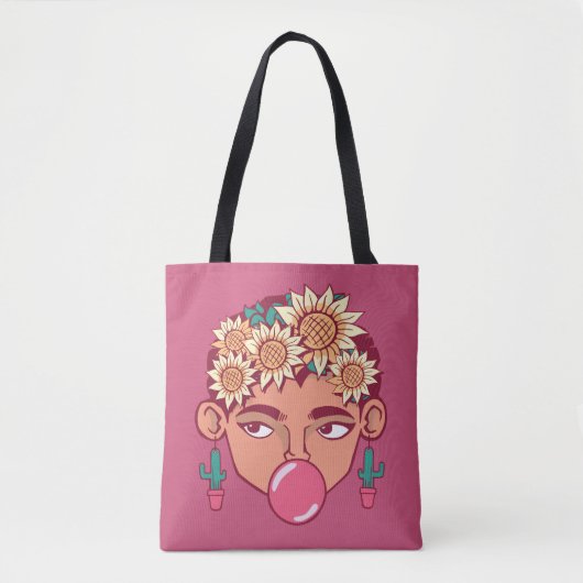 Tote Bag Dessin de Frida Kahlo (Devant)