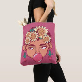 Tote Bag Dessin de Frida Kahlo (De près)