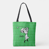 Tote Bag Dessin de golf féminin personnalisé (Dos)