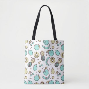 Tote Bag Dessin de la ligne d'été du Motif de fruits mignon