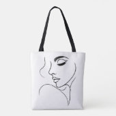 Tote Bag Dessin de ligne face (Dos)