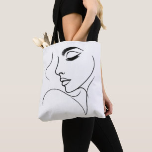 Tote Bag Dessin de ligne face