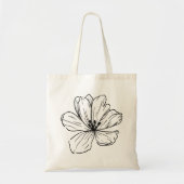Tote Bag Dessin de ligne florale classique (Devant)