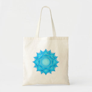 Tote Bag Dessin de lotus de verre bleu