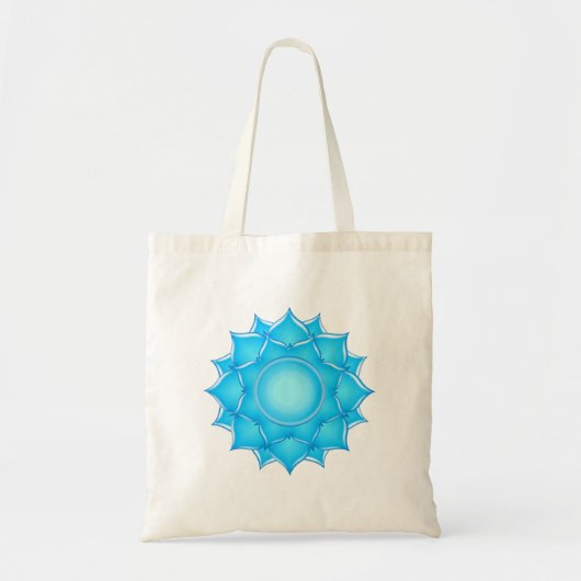 Tote Bag Dessin de lotus de verre bleu (Devant)