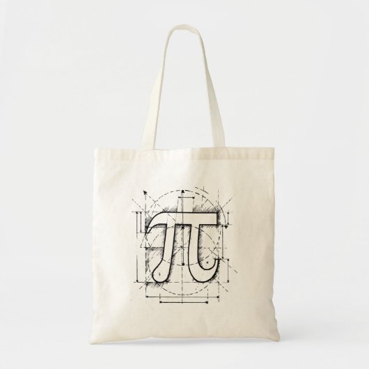 Tote Bag Dessin de nombre de pi (Devant)