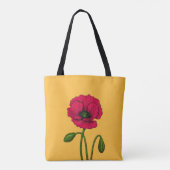 Tote Bag Dessin de pavot rouge (Dos)