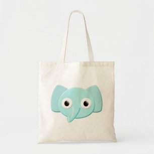 Tote Bag Dessin d'éléphant bleu bébé