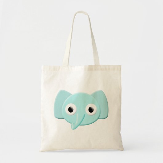 Tote Bag Dessin d'éléphant bleu bébé (Devant)
