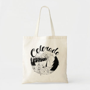 Tote Bag Dessin d'encre des montagnes du Colorado