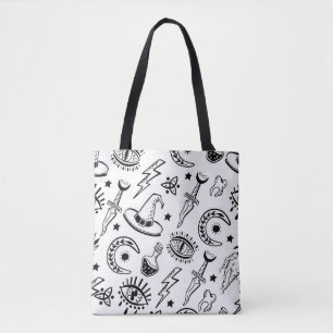 Tote Bag Dessin d'encre magique Motif sans couture