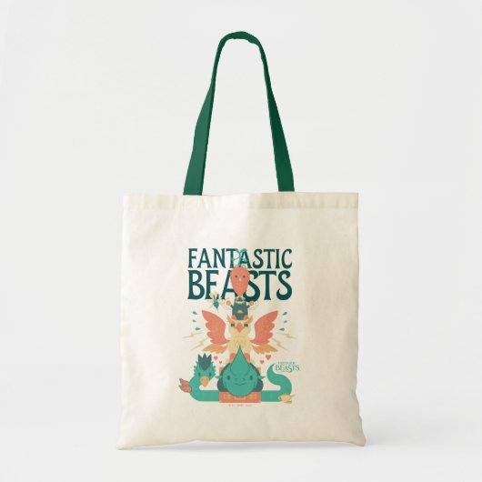 Tote Bag Dessin Des Bêtes Fantastiques Émergent De Suitcase (Devant)