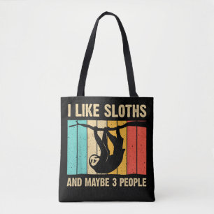 Tote Bag Dessin drôle de paresseux pour hommes femmes enfan