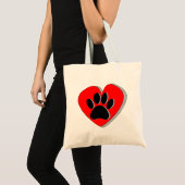 Tote Bag Dessin du coeur du chien (Devant (produit))