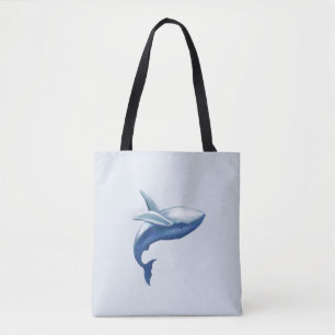 Tote Bag Dessin d'une baleine à bosse mignonne sautant hors