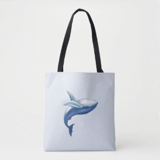 Tote Bag Dessin d'une baleine à bosse mignonne sautant hors