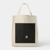 Tote Bag dessin d'une fleur rouge sur un arrière - plan bla (Dos)