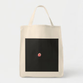 Tote Bag dessin d'une fleur rouge sur un arrière - plan bla (Devant)