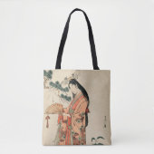 Tote Bag Dessin en bois ancien d'une femme japonaise (Devant)