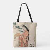 Tote Bag Dessin en bois ancien d'une femme japonaise (Dos)