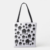 Tote Bag Dessin en silhouette de chat noir à rallonge d'Hal (Dos)