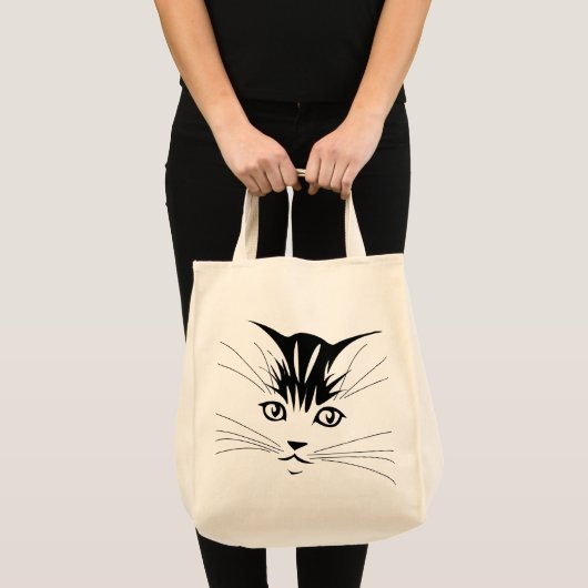Tote Bag Dessin face de chat (Devant (produit))