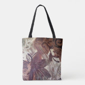 Tote Bag Dessin floral abstrait marron 1 (Dos)