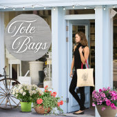 Tote Bag Dessin Floral Écriture