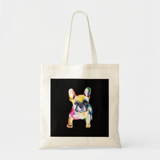 Tote Bag Dessin Français Bulldog original aquarelle (Devant)