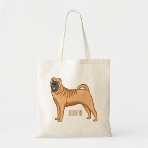 Tote Bag dessin humoristique chinois de chien Shar-Pei