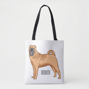 Tote Bag dessin humoristique chinois de chien Shar-Pei