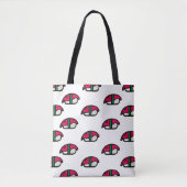Tote Bag Dessin Kawaii Sushi, Riz de Poisson et Algues (Devant)