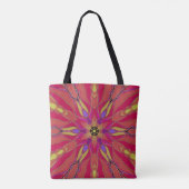 Tote Bag Dessin Mandala Flower rose jaune et violet (Dos)