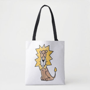 Tote Bag dessin mignon lion enfants retro safari jungle ani