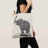 Tote Bag Dessin noir et blanc d'éléphant, 1935 (De près)