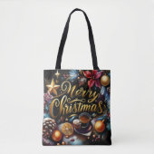 Tote Bag Dessin pastel d'un Whimsical de Noël (Devant)