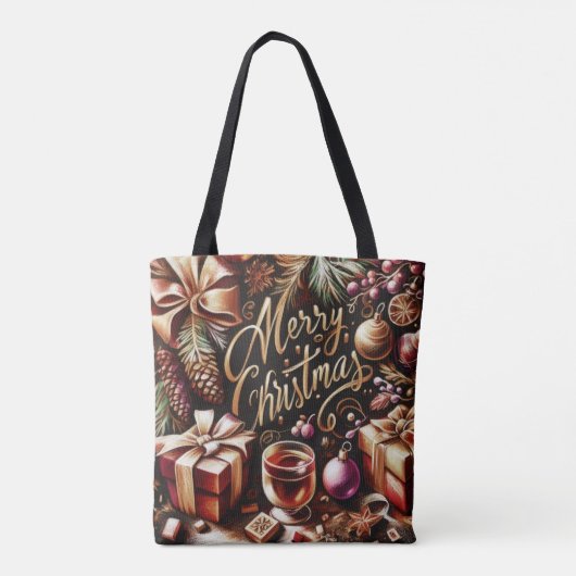 Tote Bag Dessin pastel d'un Whimsical de Noël (Dos)